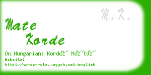 mate korde business card